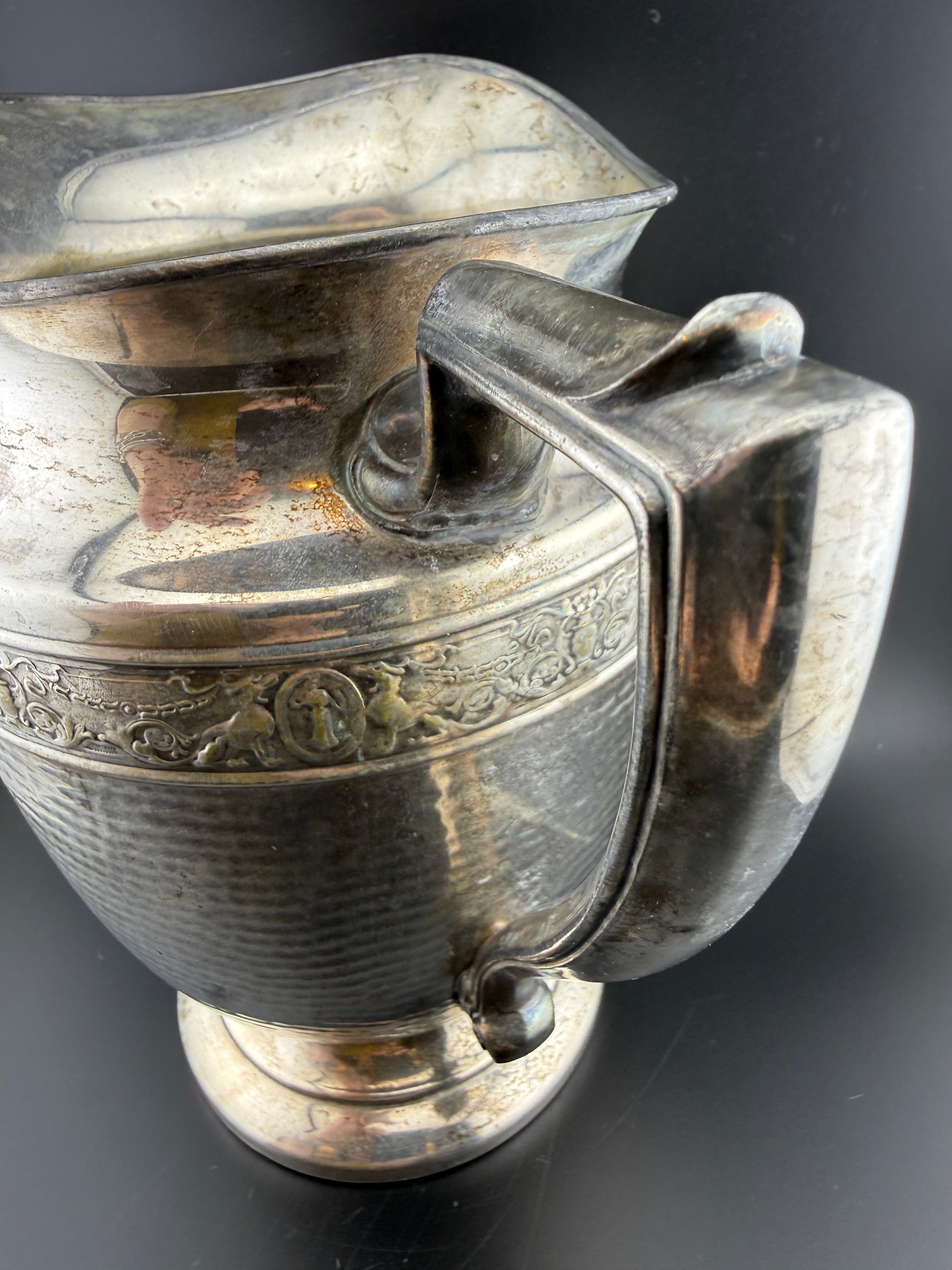 Antique Silver Plate Water Pitcher – Silver Craft 64oz, 9" Tall