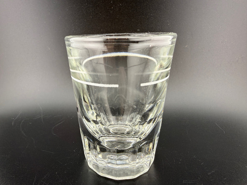 Anchor Hocking Etched Shot Glass — 2.75" — Block Base with Art Deco Etched Band
