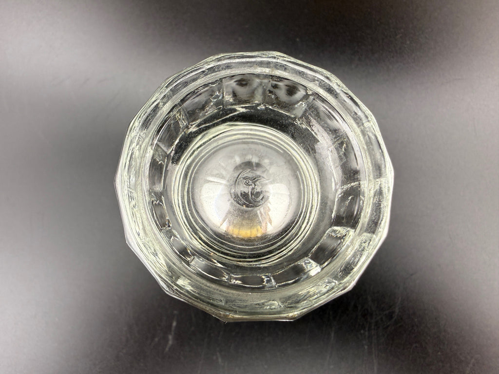 Libbey Etched Shot Glass — 2.75" — Art Deco Sunburst Base with Etched Band