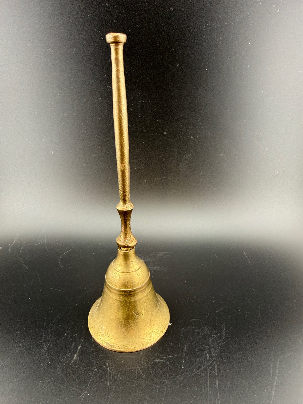 Vintage Brass Hand Bell – Long Handle, 5.75" Tall