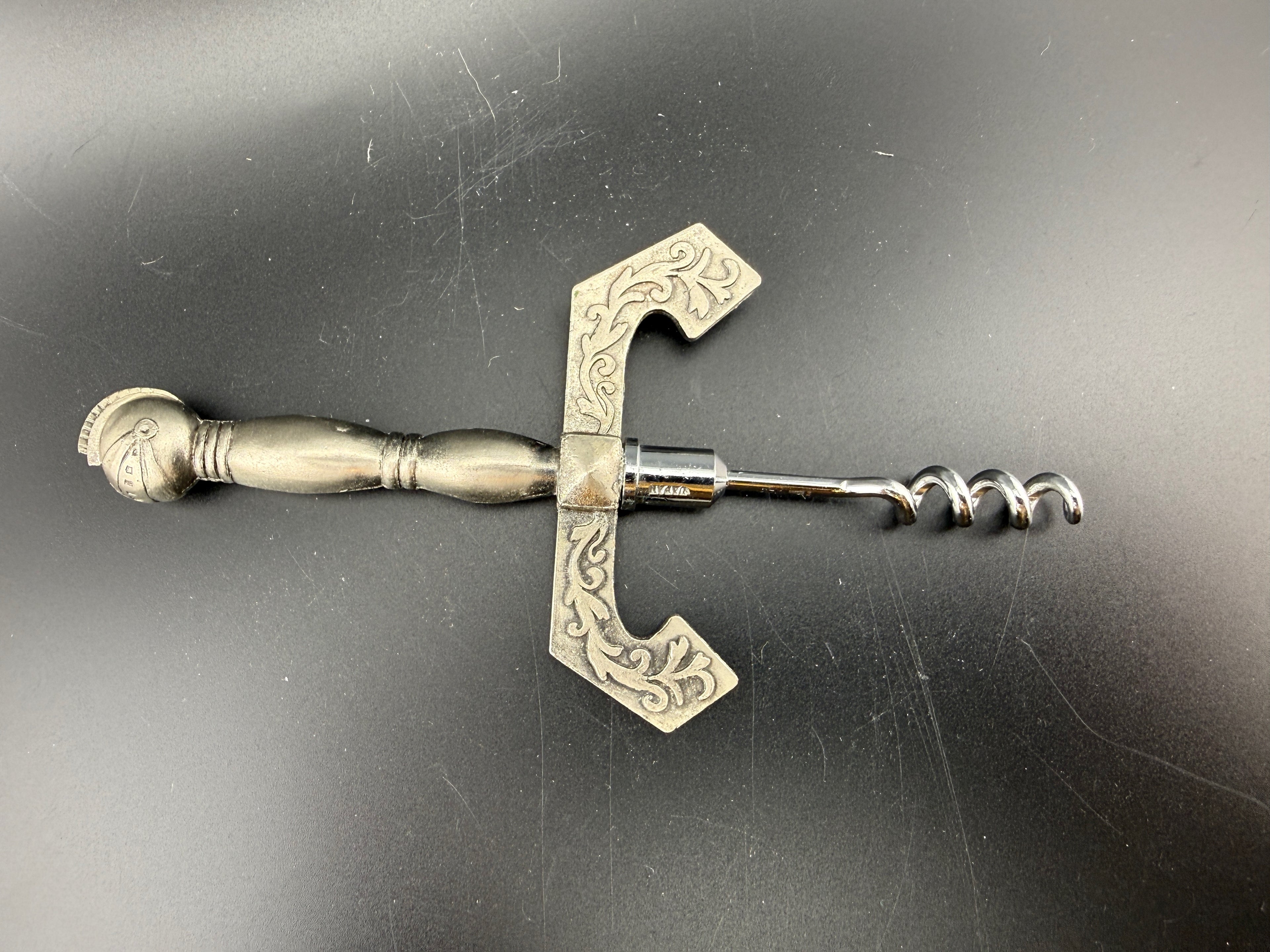 Vintage Silver-Plated 5-Piece Bar Tool Set — Ornate Acanthus Leaf Handles