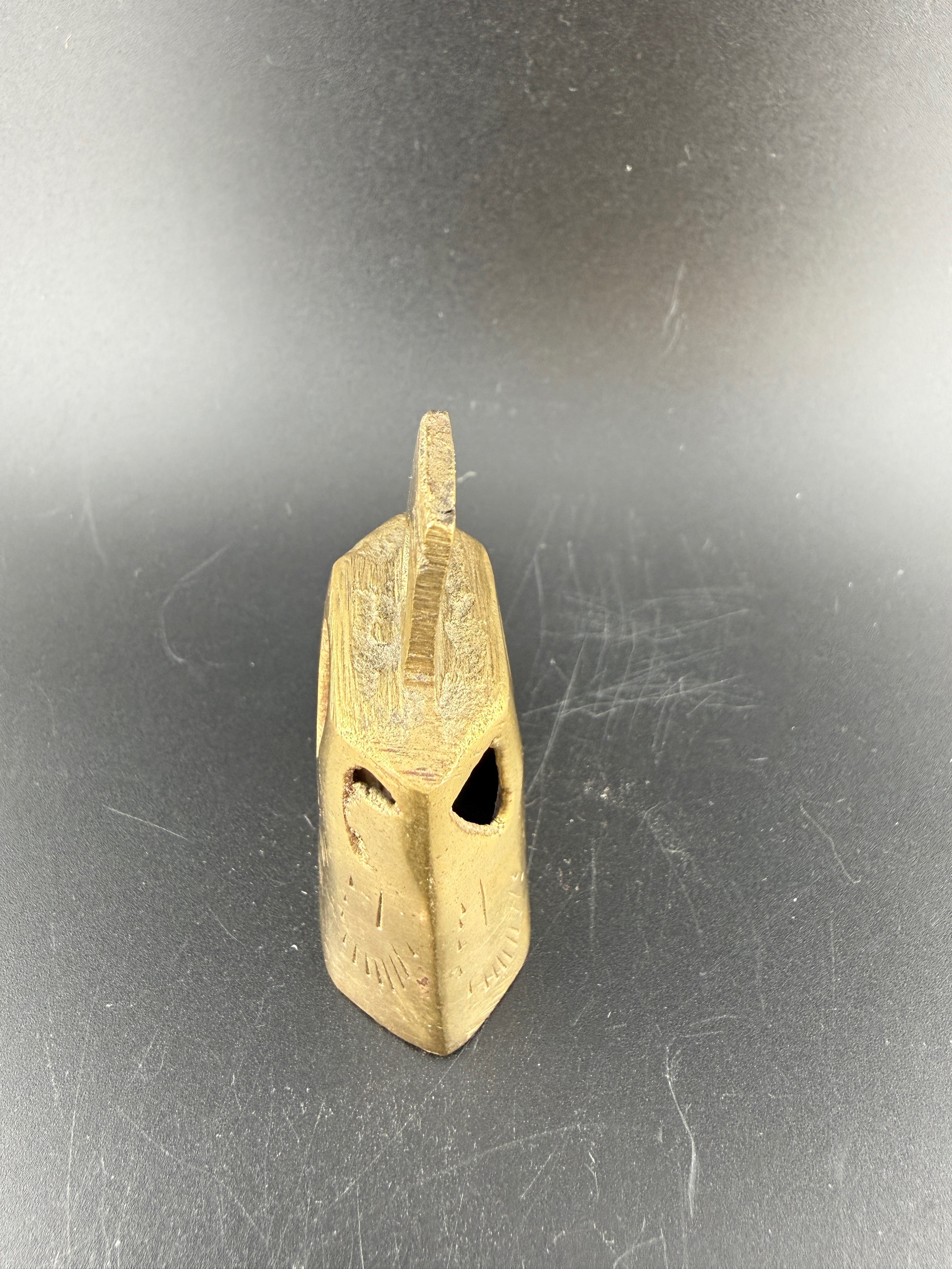 Vintage Engraved Brass Cow Bell with Heart Cutouts — 2.75" x 1.5"