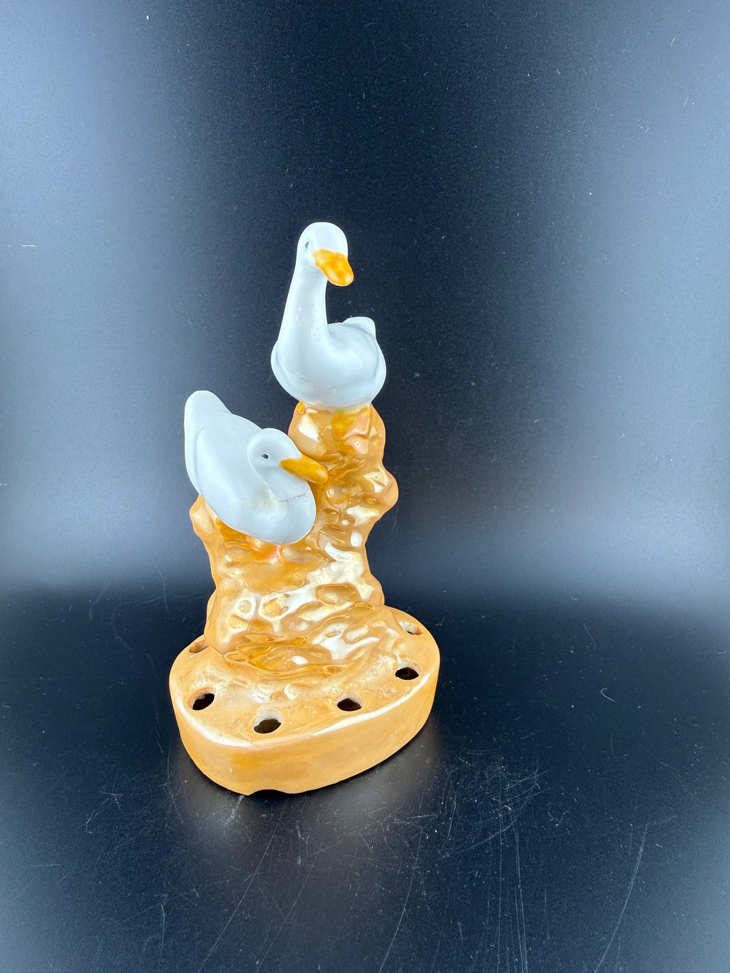 Vintage Duck Duo Flower Frog – Made in Japan