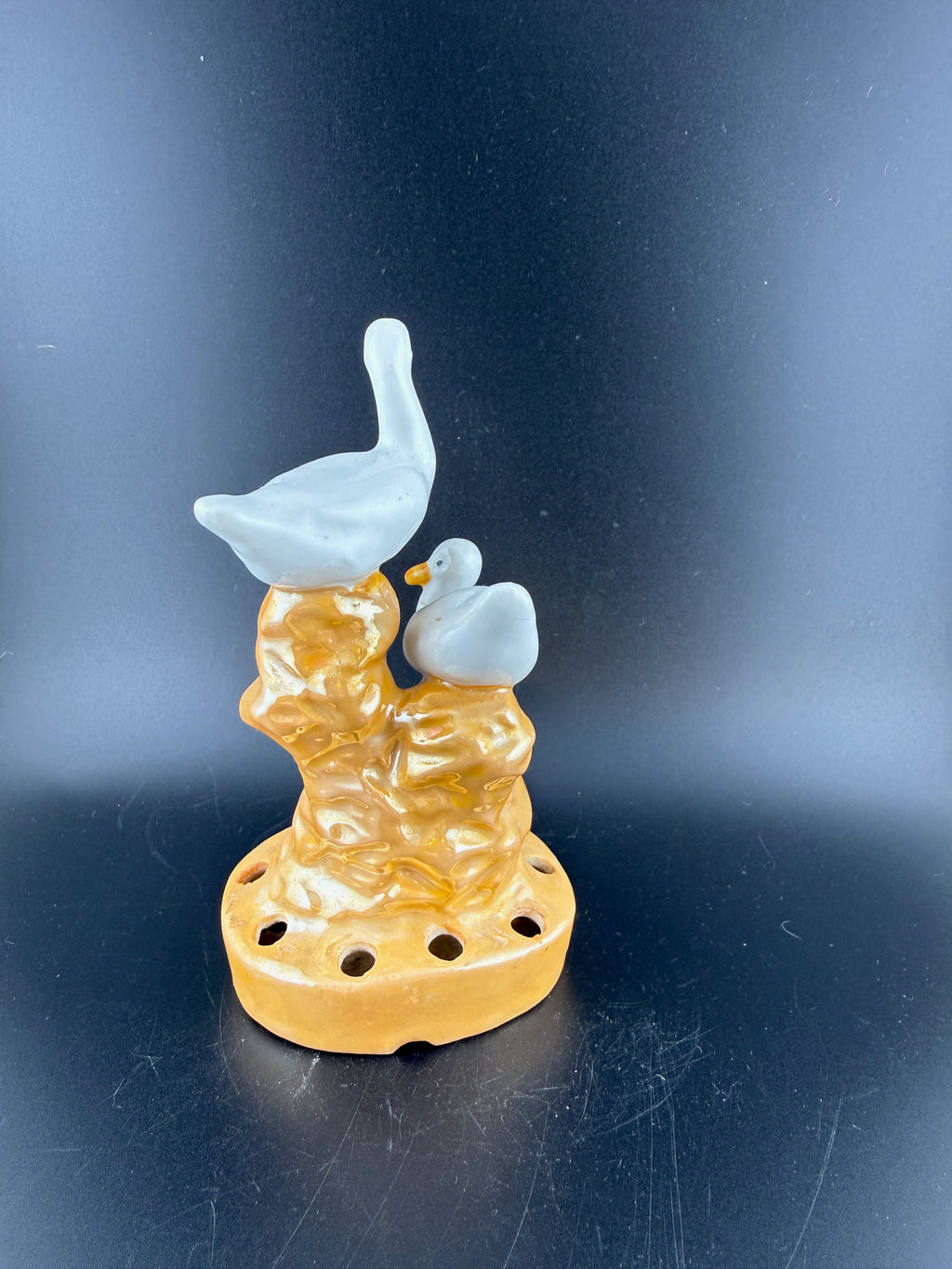 Vintage Duck Duo Flower Frog – Made in Japan