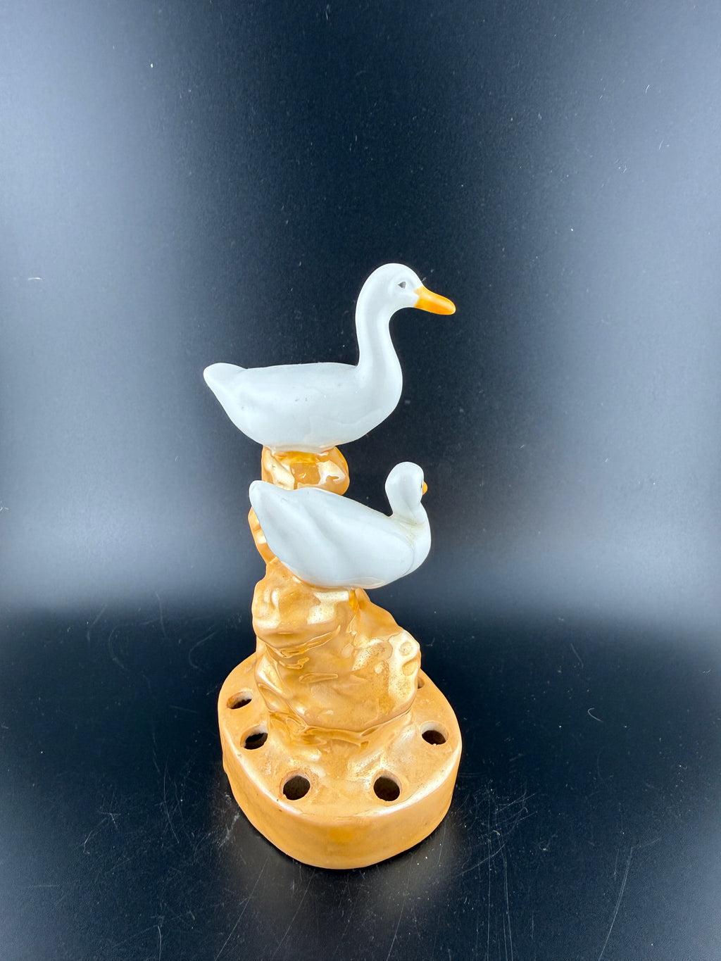 Vintage Duck Duo Flower Frog – Made in Japan