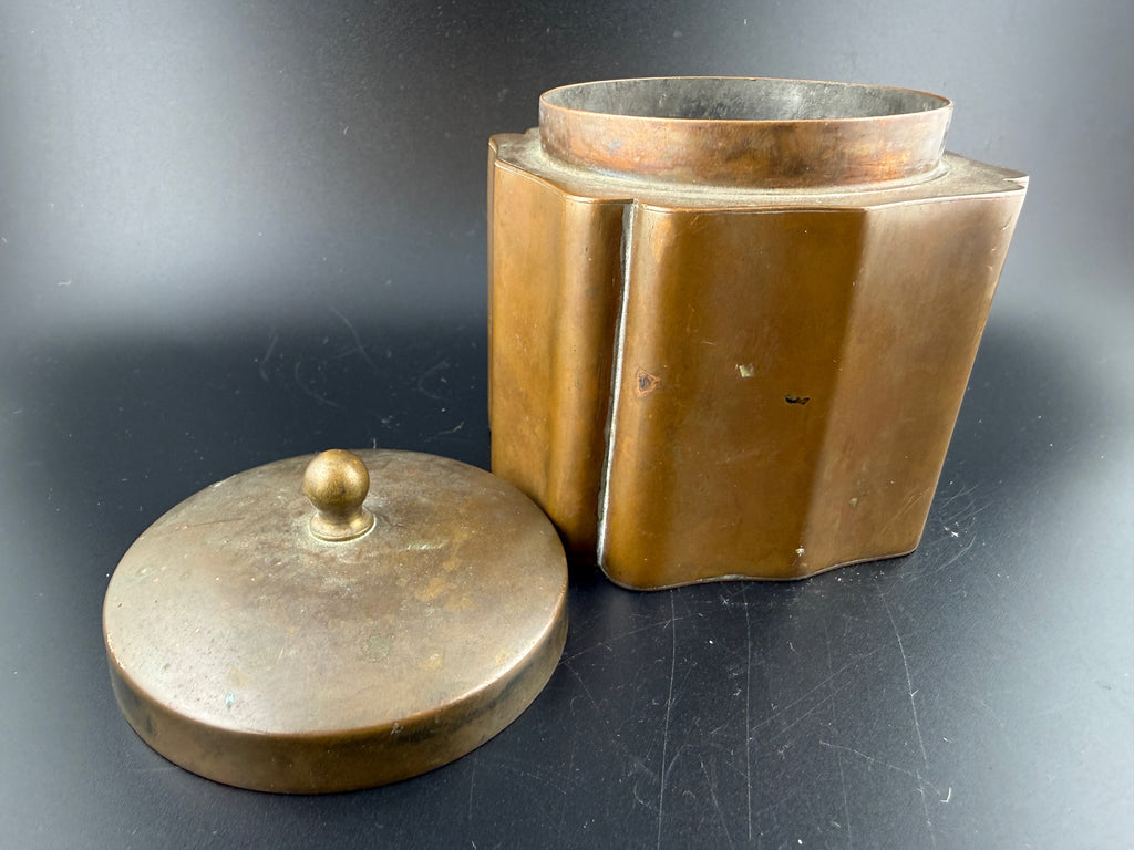 Antique Jos. Heinrichs Pure Copper Tea Caddy – Quatrefoil Tobacco Jar with Lid