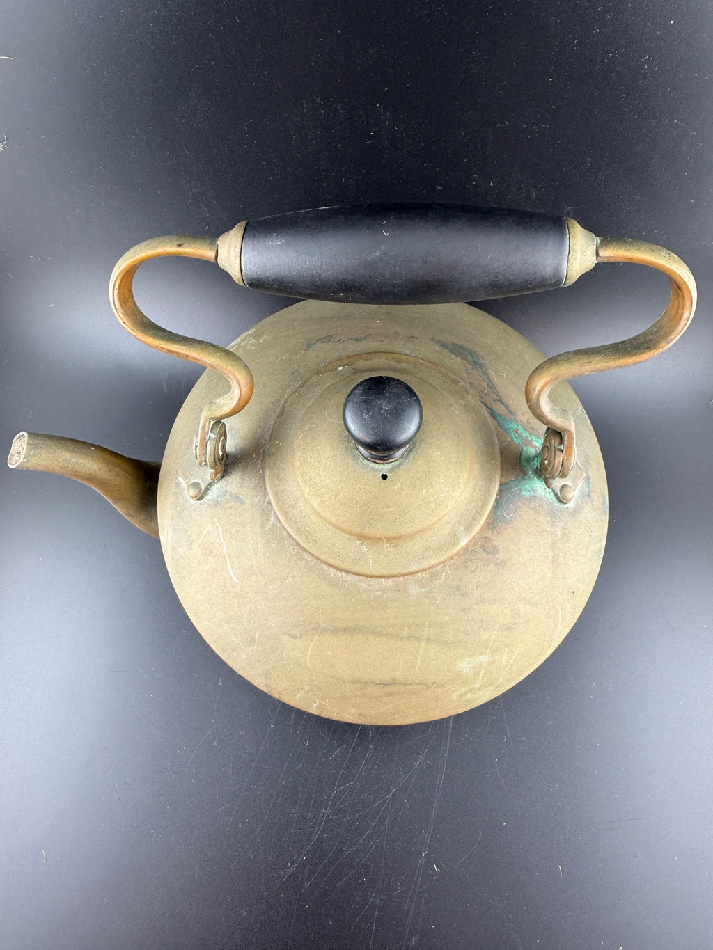 Antique Copper Electric Kettle with Heating Stand – Gooseneck Spout, Ebonized Wood Handle