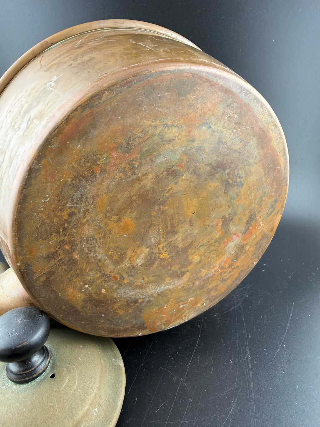 Antique Copper Electric Kettle with Heating Stand – Gooseneck Spout, Ebonized Wood Handle