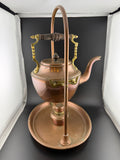 Antique Henry Loveridge Arts & Crafts Copper & Brass Tilting Kettle on Stand