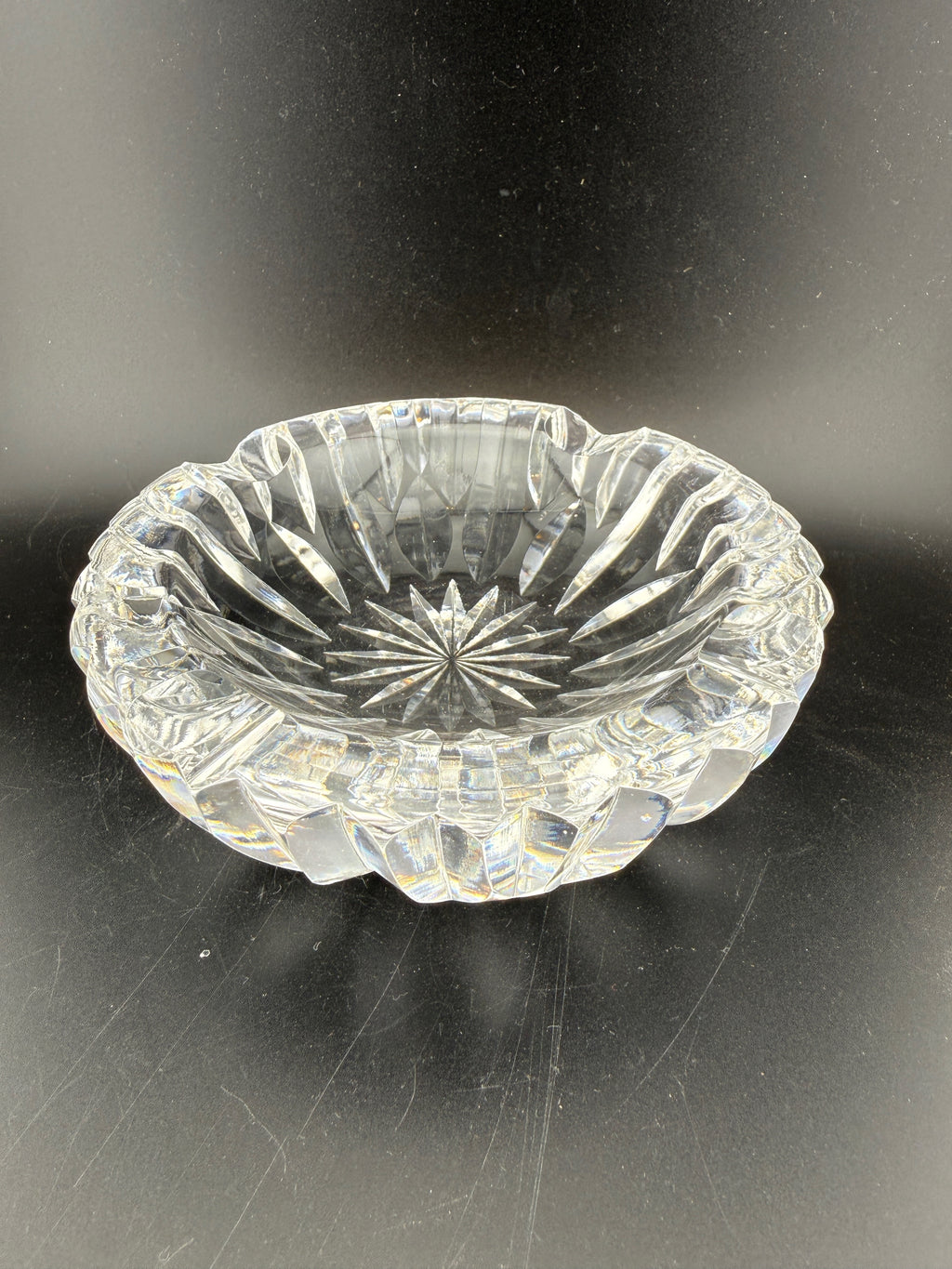 Waterford Crystal Ashtray — Starburst & Fan Cut, 4.5"