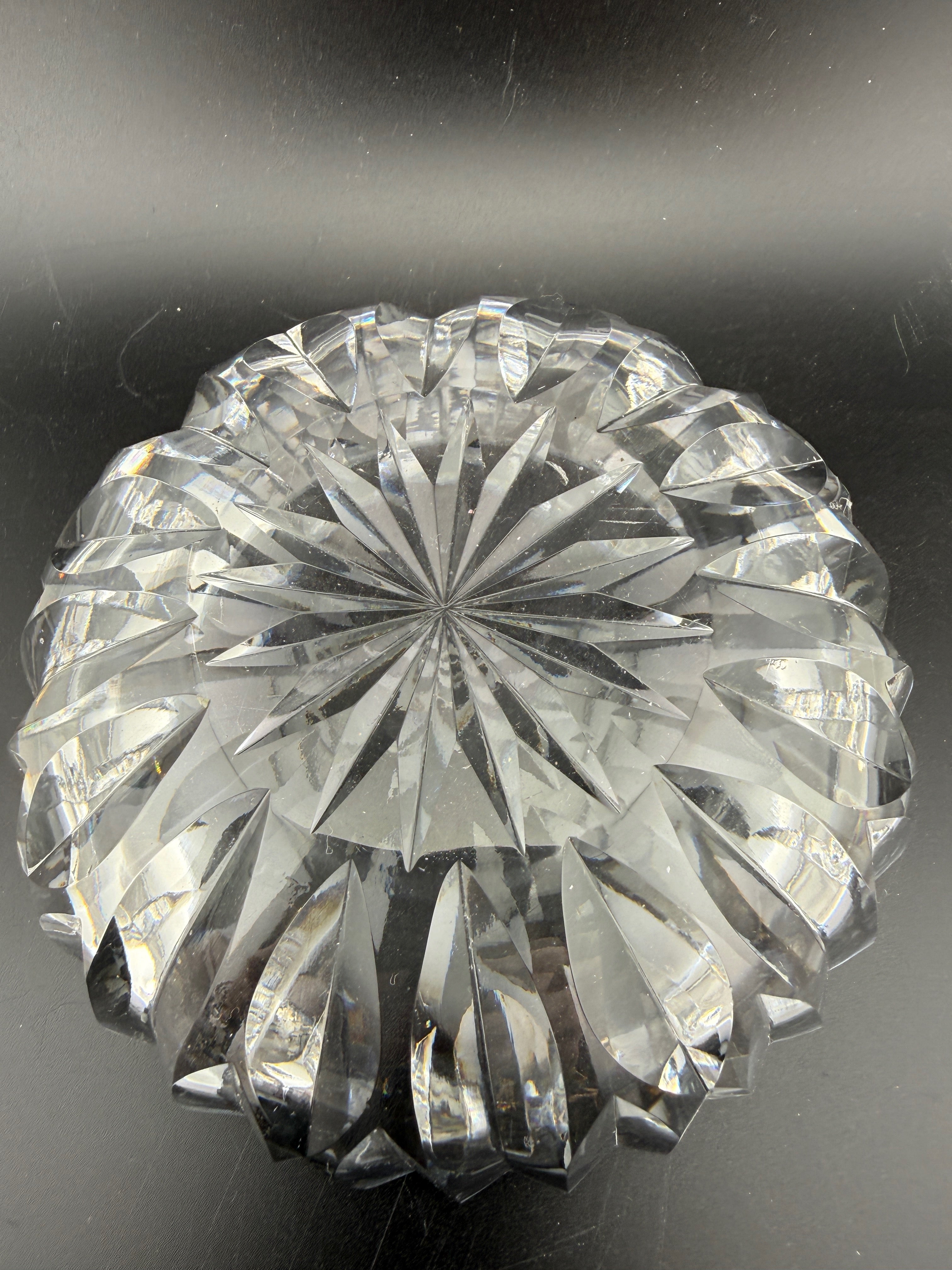 Waterford Crystal Ashtray — Starburst & Fan Cut, 4.5"