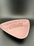 Des-Line Pink Ceramic Ashtray — Atomic Age Triangular, #361, Made in USA, 1950s