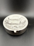 Ceramic Ashtray — Hoya an der Weser Historical Engraving Transfer, "Der Grafen von Hoya Stambauss", 5"