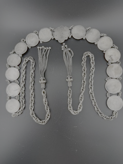 Antique Art Nouveau Silver Linked Belt — Fishel, Nessler & Co., c. 1890–1910 — 54"